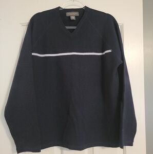 Banana Republic Men's Navy V-Neck Merino Wool Sweater